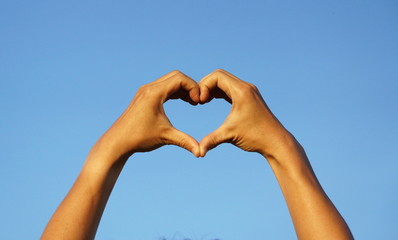 hand forming a heart shape