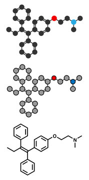 Tamoxifen Breast Cancer Drug Molecule.