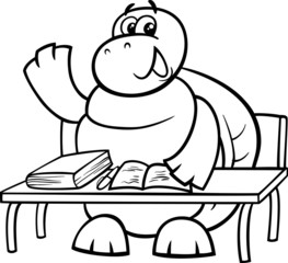 turtle raising hand coloring page