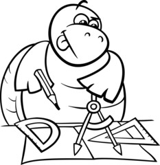 turtle with calipers coloring page
