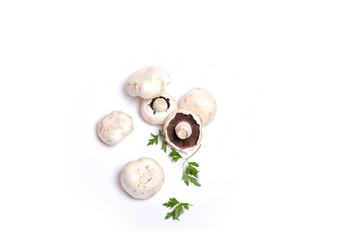 fresh champignon and parsley