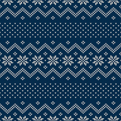 Seamless Knitted Pattern. Festive and Fashionable Sweater Design