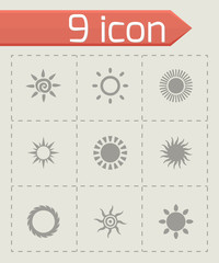 Vector sun icon set
