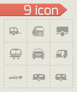 Vector trailer icon set