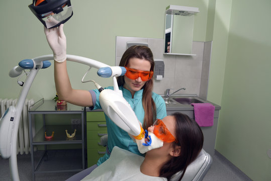 Patient in a dental treatment