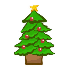 Christmas tree isolated illustration
