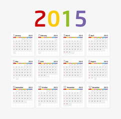Calendar 2015 - Colorful