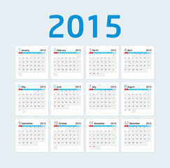 Calendar 2015 - Blue