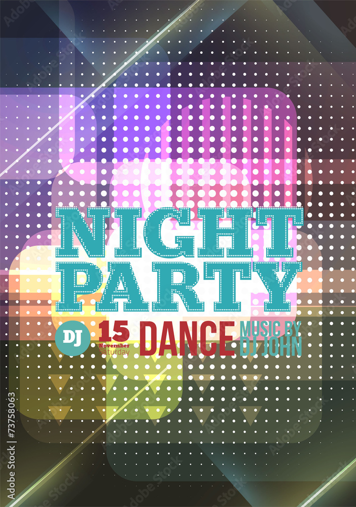 Sticker night party vector