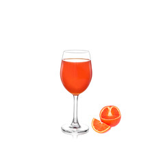 Orange juice with white background