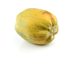 papaya ripe fruits on White background