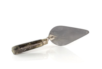 Used trowel, isolated on a white background