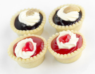 tart vanilla cream on white background