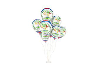 Flying balloons with flag of belize