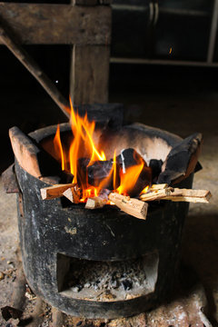 fire hot flame on stove charcoal for cooking