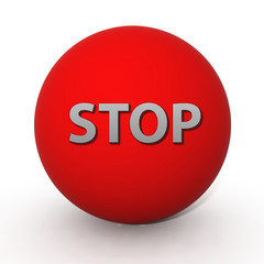 stop circular icon on white background