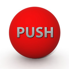 push circular icon on white background