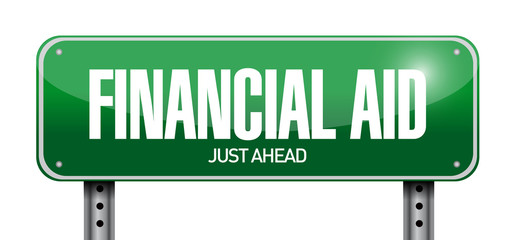 financial aid street sign illustration design