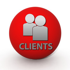 Client circular icon on white background