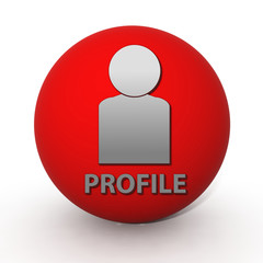 Profile circular icon on white background