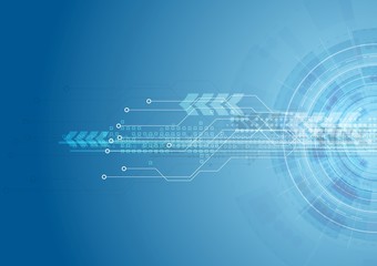 Blue bright hi-tech circuit board background