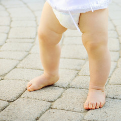 Close up of cute baby feet