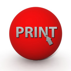 Print circular icon on white background