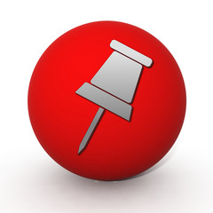 Safety pin circular icon on white background