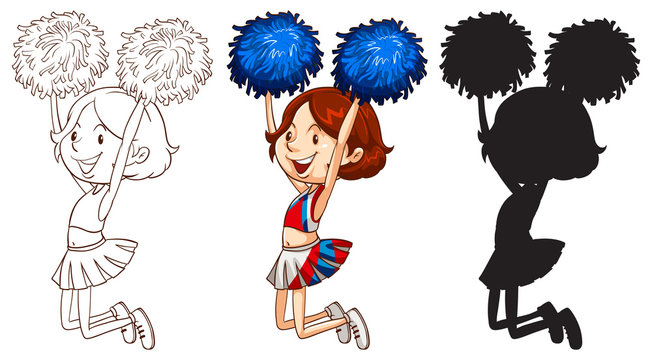 An energetic cheerdancer