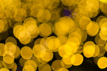 Night light Yellow bright bokeh background