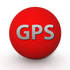Gps circular icon on white background