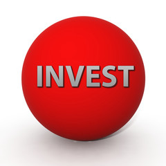 Invest circular icon on white background