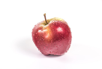 red whole apple, isolated on a white background