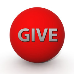 Give circular icon on white background
