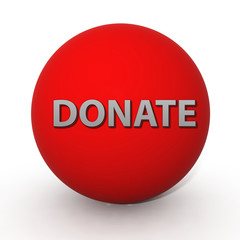 Donate circular icon on white background
