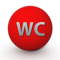 WC circular icon on white background
