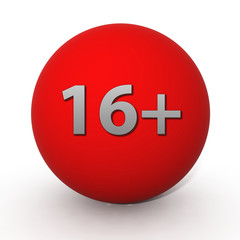 Obraz premium 16+ circular icon on white background