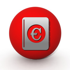 euro money book circular icon on white background