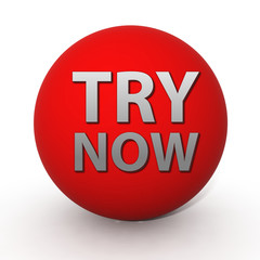 Try now circular icon on white background