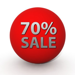 Sale seventy percent circular icon on white background