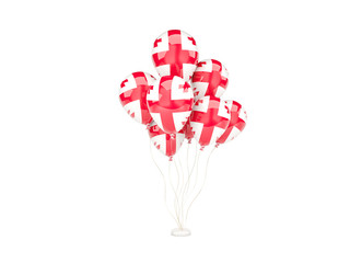 Flying balloons with flag of georgia