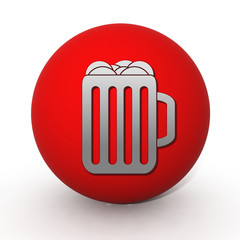 Beer circular icon on white background