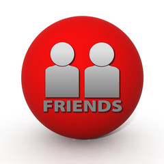 Friends circular icon on white background