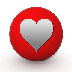Heart circular icon on white background