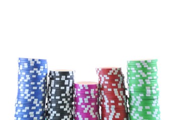 Fototapeta premium Poker chips isolated on white background..