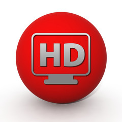 HD circular icon on white background