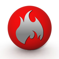 Fire circular icon on white background