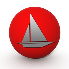 Boat circular icon on white background