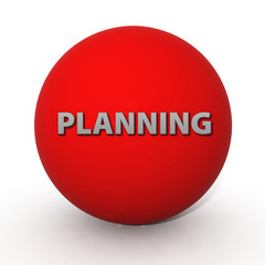 Planning circular icon on white background