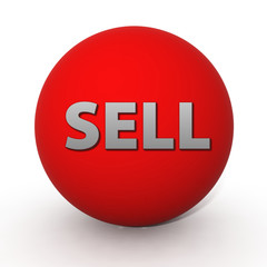 Sell circular icon on white background